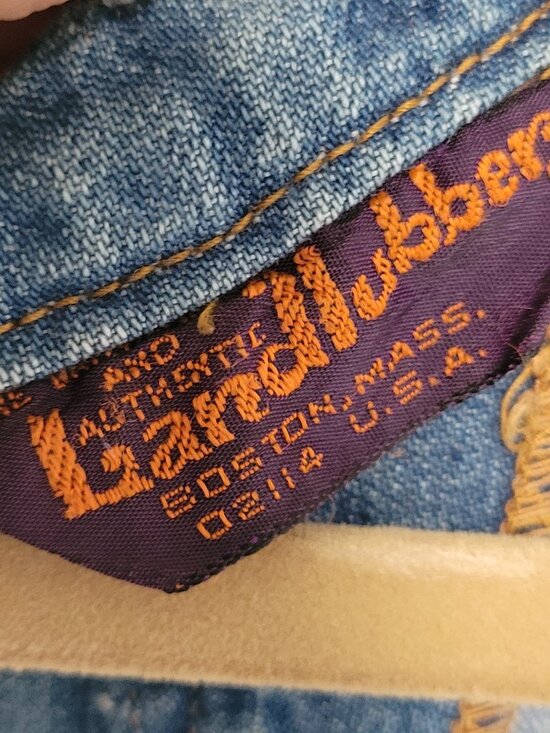 Rare land Lubber 1970's Halter Top Denim Wide Leg Overalls Size M? - Picture 5 of 7